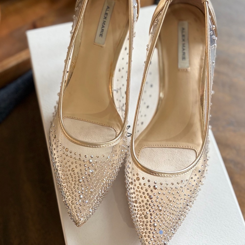 Alex Marie Sparkling Gold Heels
